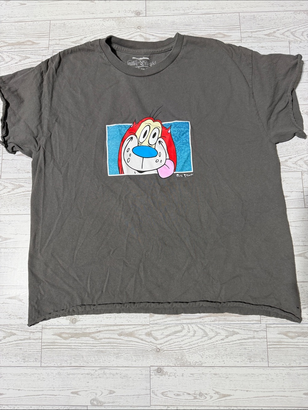 Nickelodeon REN & Stimpy Short Sleeve Tee in Charcoal
